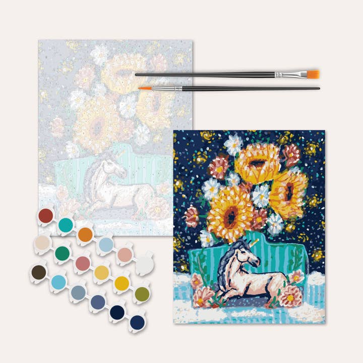 Dusk to Dawn Unicorn Vase - Paint by Numbers Kit for wholesale by Heather Freitas