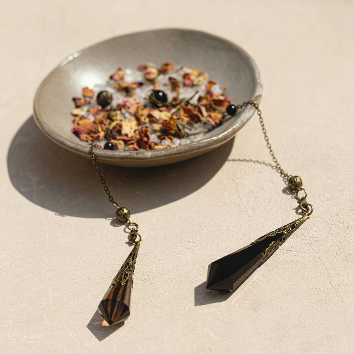 Cedar and Myrrh - Wholesale Meditation Supplies - Natural Obsidian Crystal Divination Pendulum