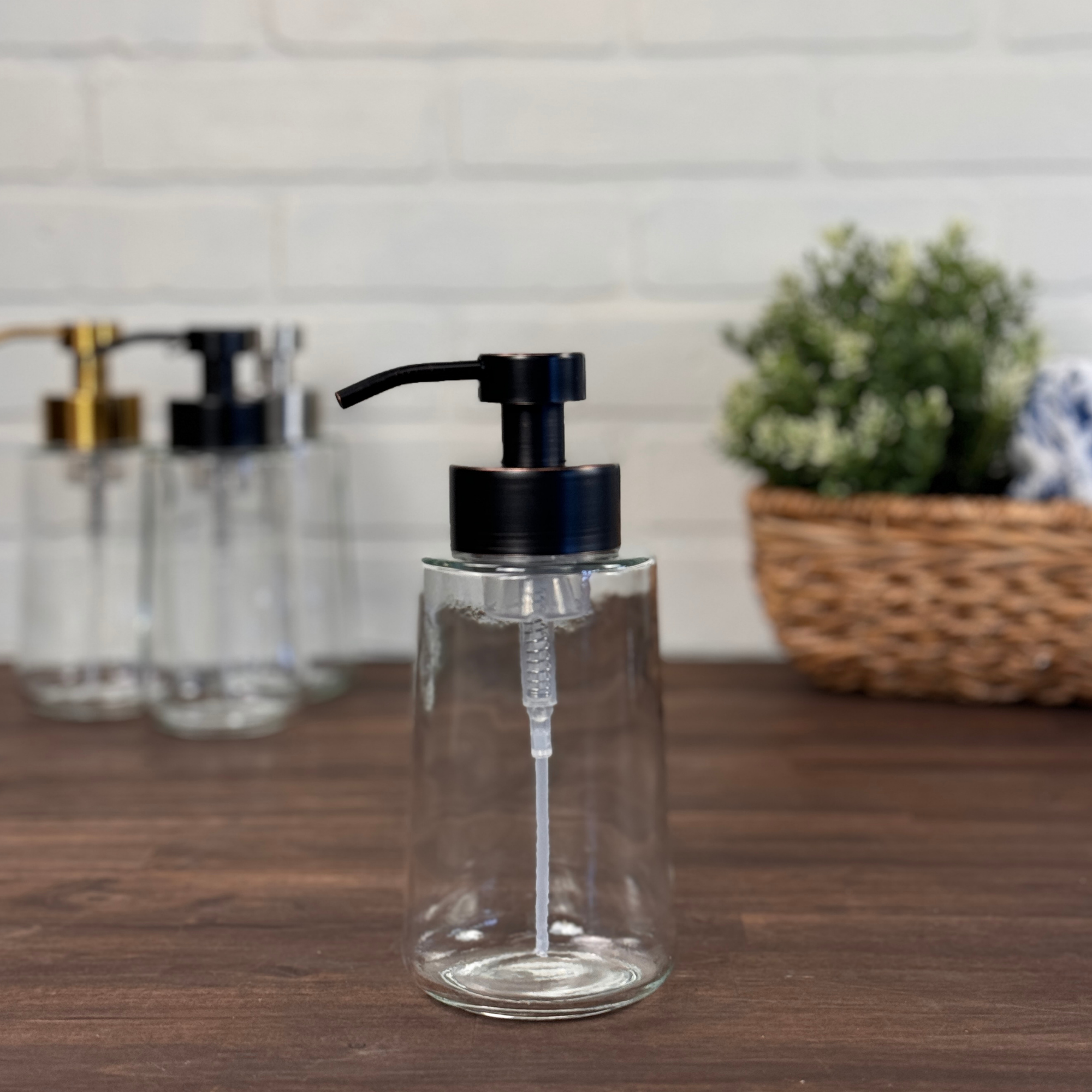 The Bottle Shoppe - Wholesale Soap Dispenser - 15oz Sonoma Foaming Glass Soap Dispenser with metal pumps6