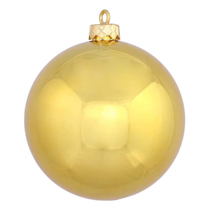 Vickerman 3" Gold Shiny Ball Ornament, 12 per Bag for wholesale by Vickerman