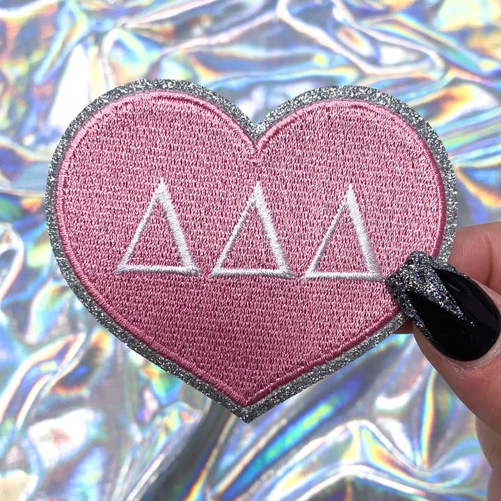 Delta Delta Delta Heart Sorority Embroidered Patch for wholesale by The Crafty Engineer
