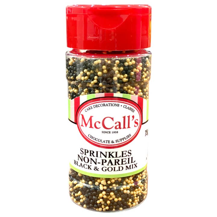 McCall's - Wholesale Sprinkles - SPRINKLES NON PAREIL BLACK & GOLD MIX 75 G