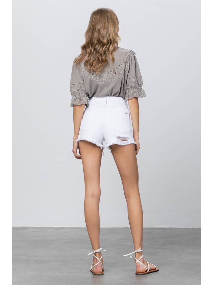 Insane Gene USA - Wholesale Shorts - Women's - High Rise Frayed Hem Distressed Denim Shorts
