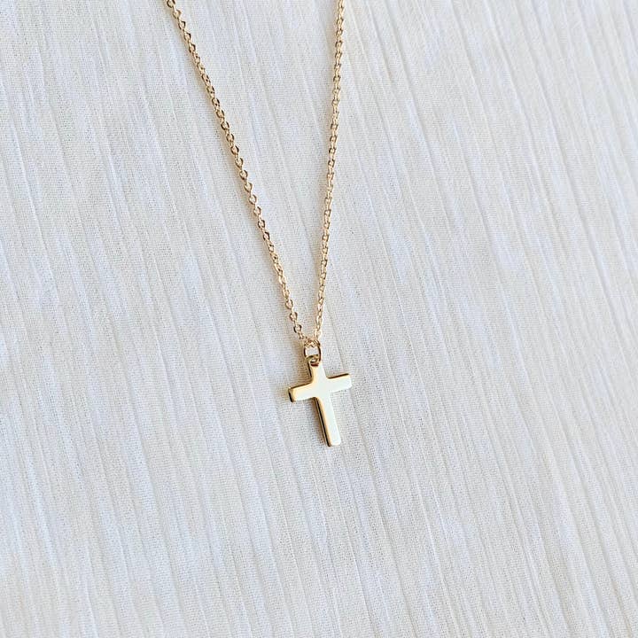 SALT by Sarah Curtis - Wholesale Pendant/Charm Necklace - SIMPLE CROSS NECKLACE | dainty gold cross necklace