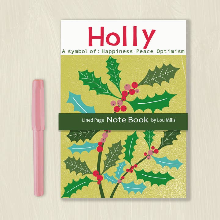 Holly Notebook for wholesale by Lou Mills