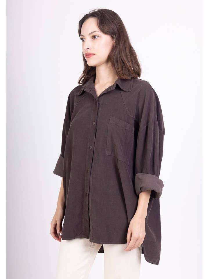 LINEN & COTTON HOUSE – Engroshandel Skjorte med buttondown – til kvinder – 4942 fløjlsbluse til efterår og vinter19