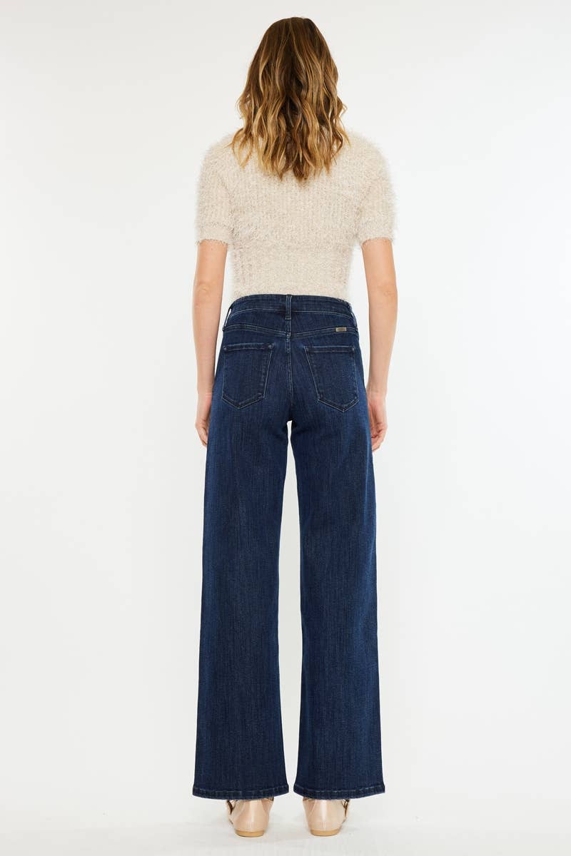 DARK OPEN PACK HIGH RISE WIDE LEG JEANS-KC20089D for wholesale on Faire6