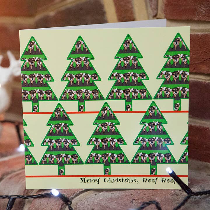 Chihuahua Christmas Card for wholesale by Buggle Betty Productions