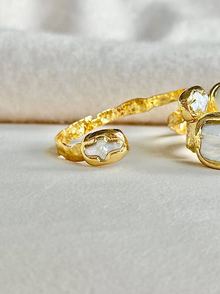 Misty Cuff - Cross Pearl for wholesale by Easton Elle Jewelry