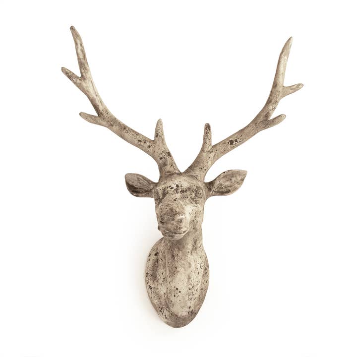 Distressed Grey Wash Deer Head (6552L A344) for wholesale by Zentique Inc.