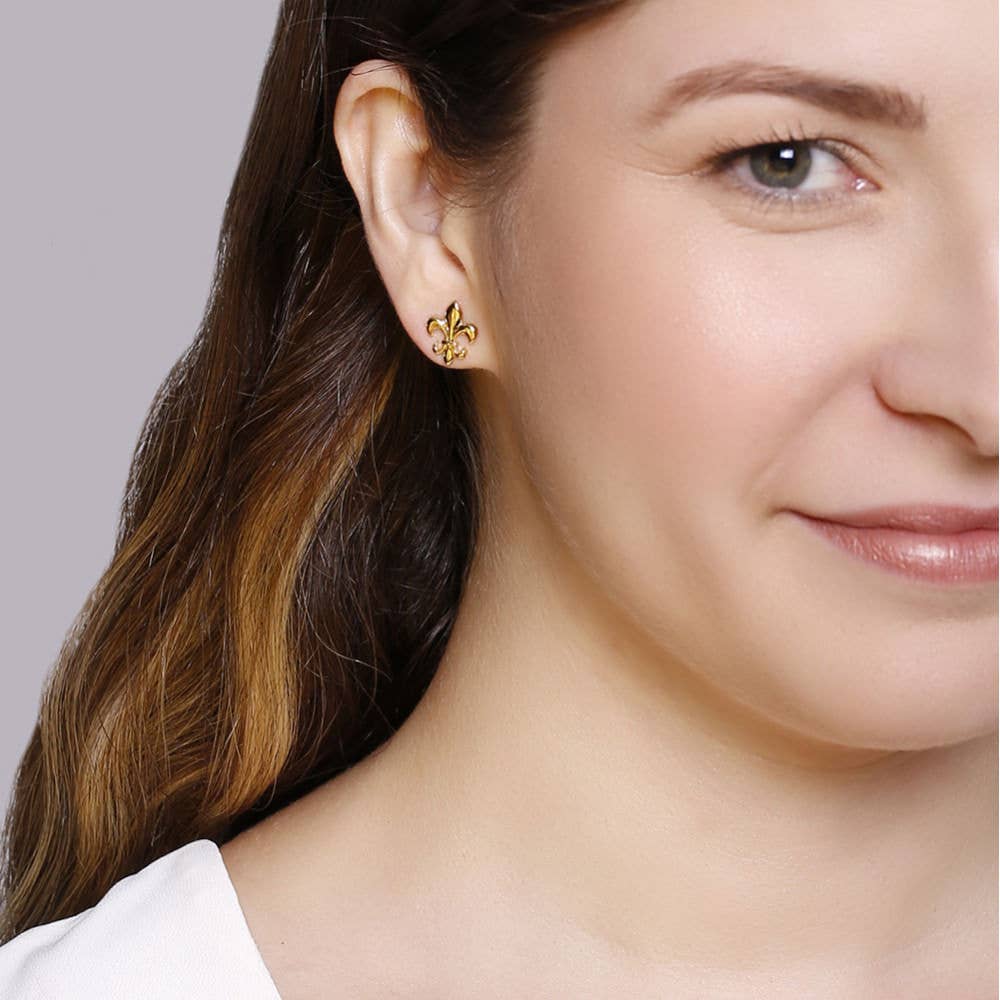 Morana - Venta al por mayor Pendientes de botón/aretes de poste - Pendientes flor de lis1