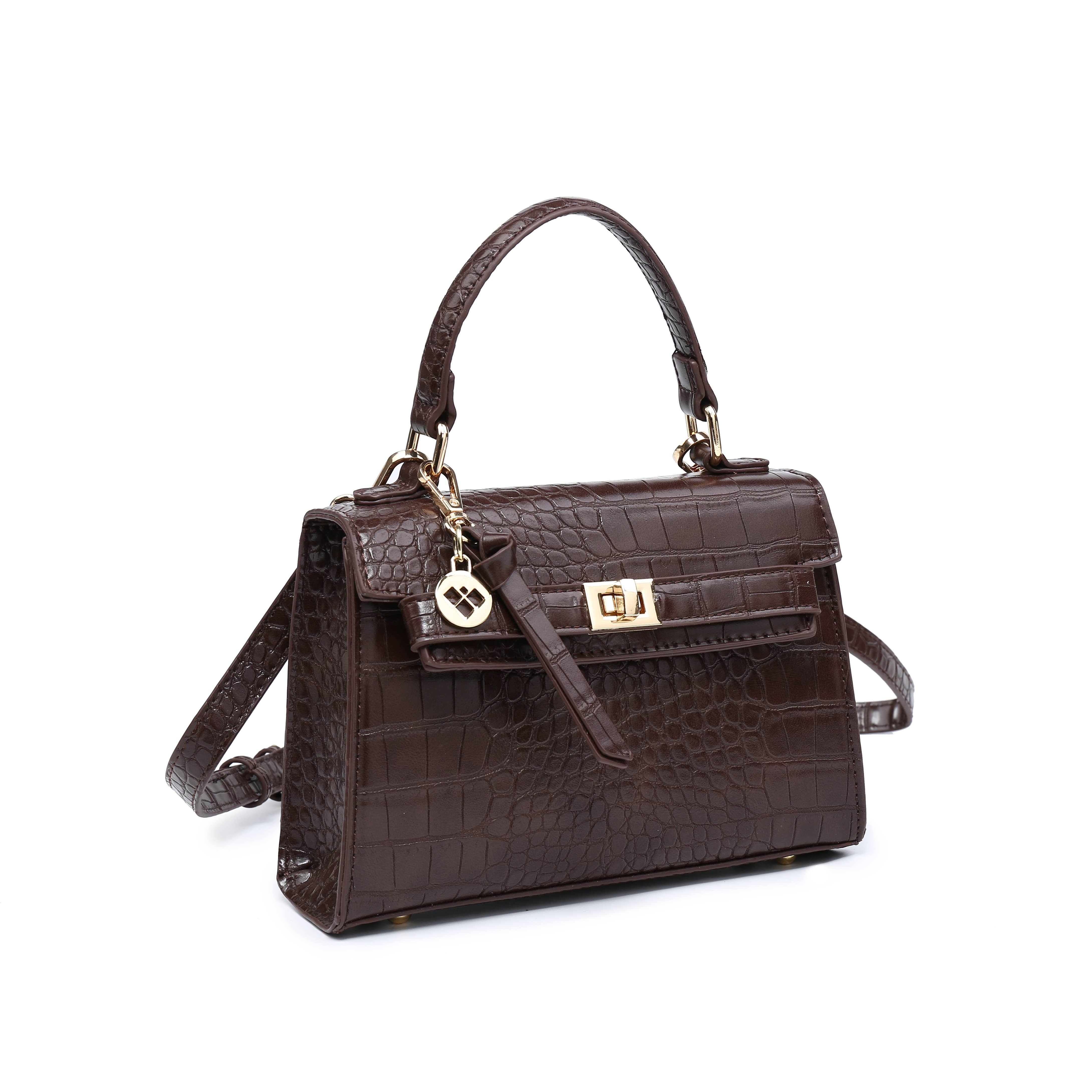 Papaya Fashion Ltd - Wholesale Top Handle Bag - Women's - CC119-Top Handle Flap Twist Lock Tassel Charm Grab Bag3