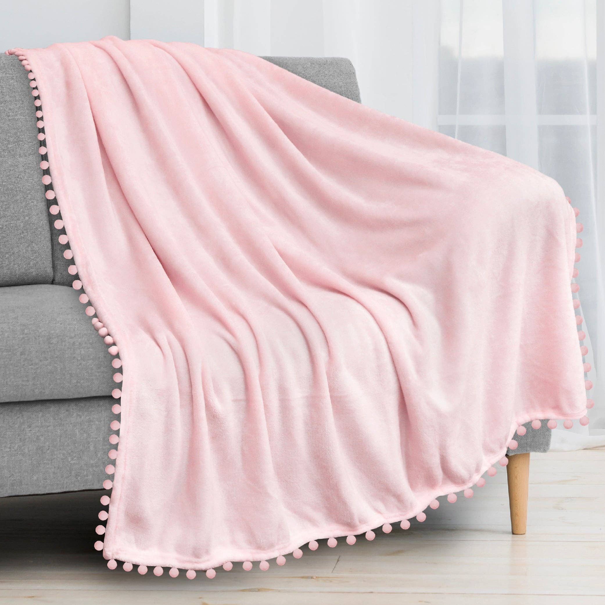 Pavilia – wholesale Prydnadsfilt – Filt med pompom-fransar132