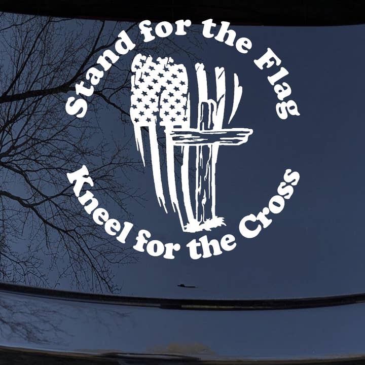 US Flag Cross Christian Car Truck Window Decal Sticker for wholesale by Rad Dezigns