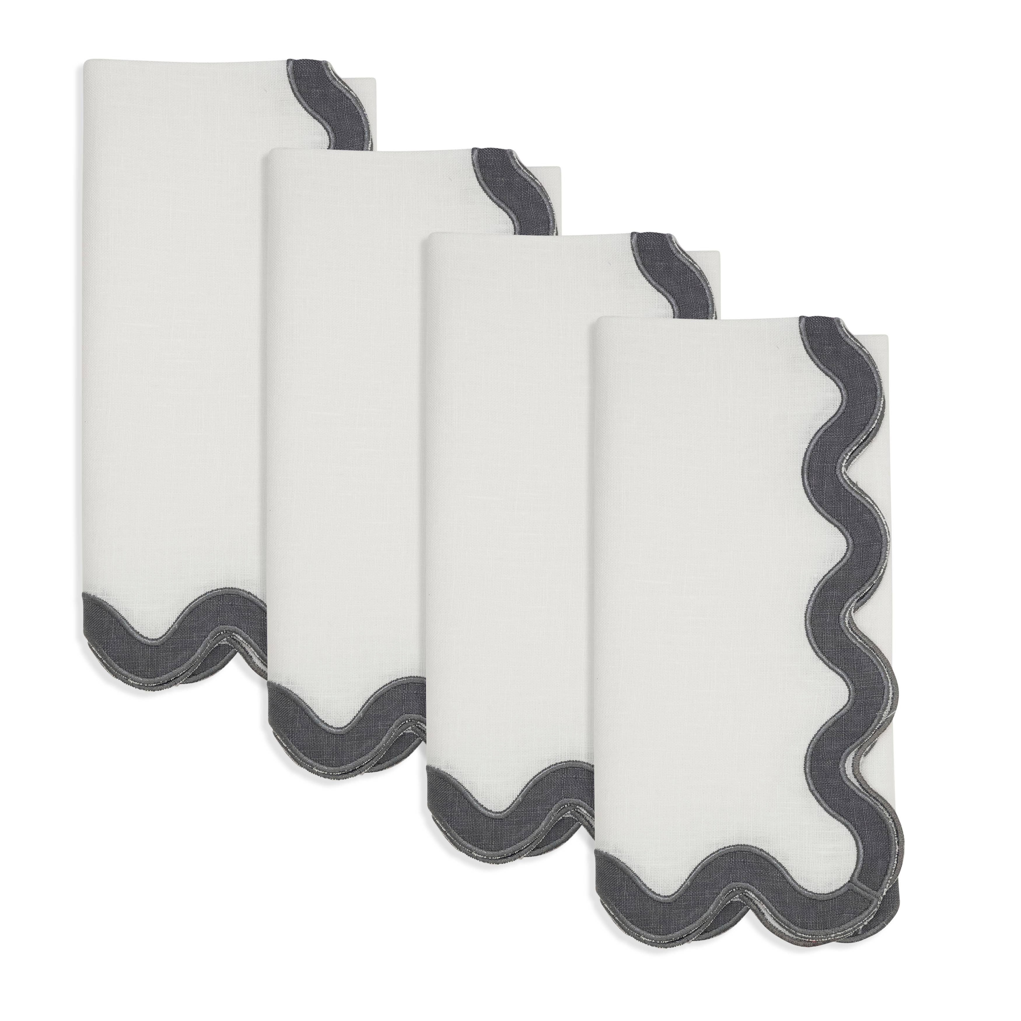 Saro Lifestyle – wholesale Dinner & cloth napkin – Linen Ric-Rac Border Dinner Napkin11