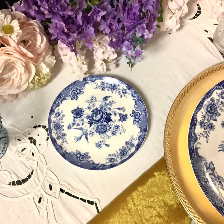 All Little Cute Things - Wholesale Salad Plate - Blue and White French Toile Bread Side Plate 6.75 inch2