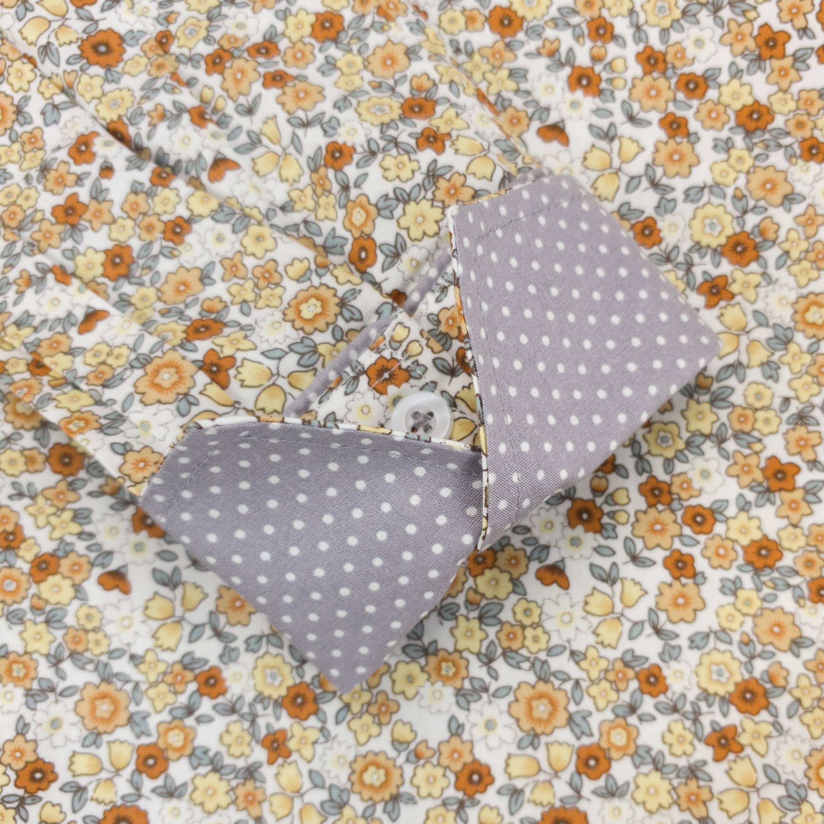 Salamander Shirts Ltd - Vente Chemise – femme - Chemisier fleuri pour femmes Grenouille beige, crème et gris6