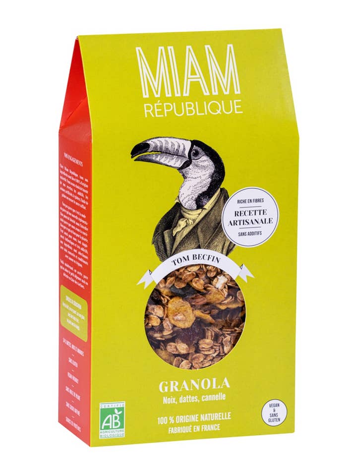 GRANOLA BIO AMÊNDOAS, TÂMARAS, CANELA 350g - por atacado de MIAM REPUBLIQUE