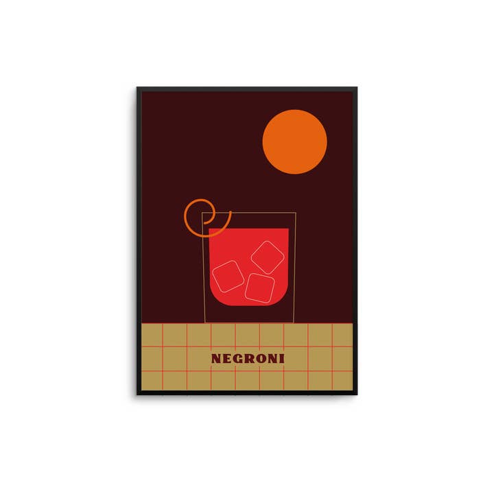 Negroni Print – Minimalist Retro Cocktail Art for wholesale by Betiobca