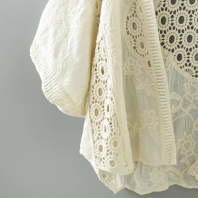 Hope & Sunshine – Engroshandel Cardigan - Dame – Batwing ærmer cover-up blonde bolero5