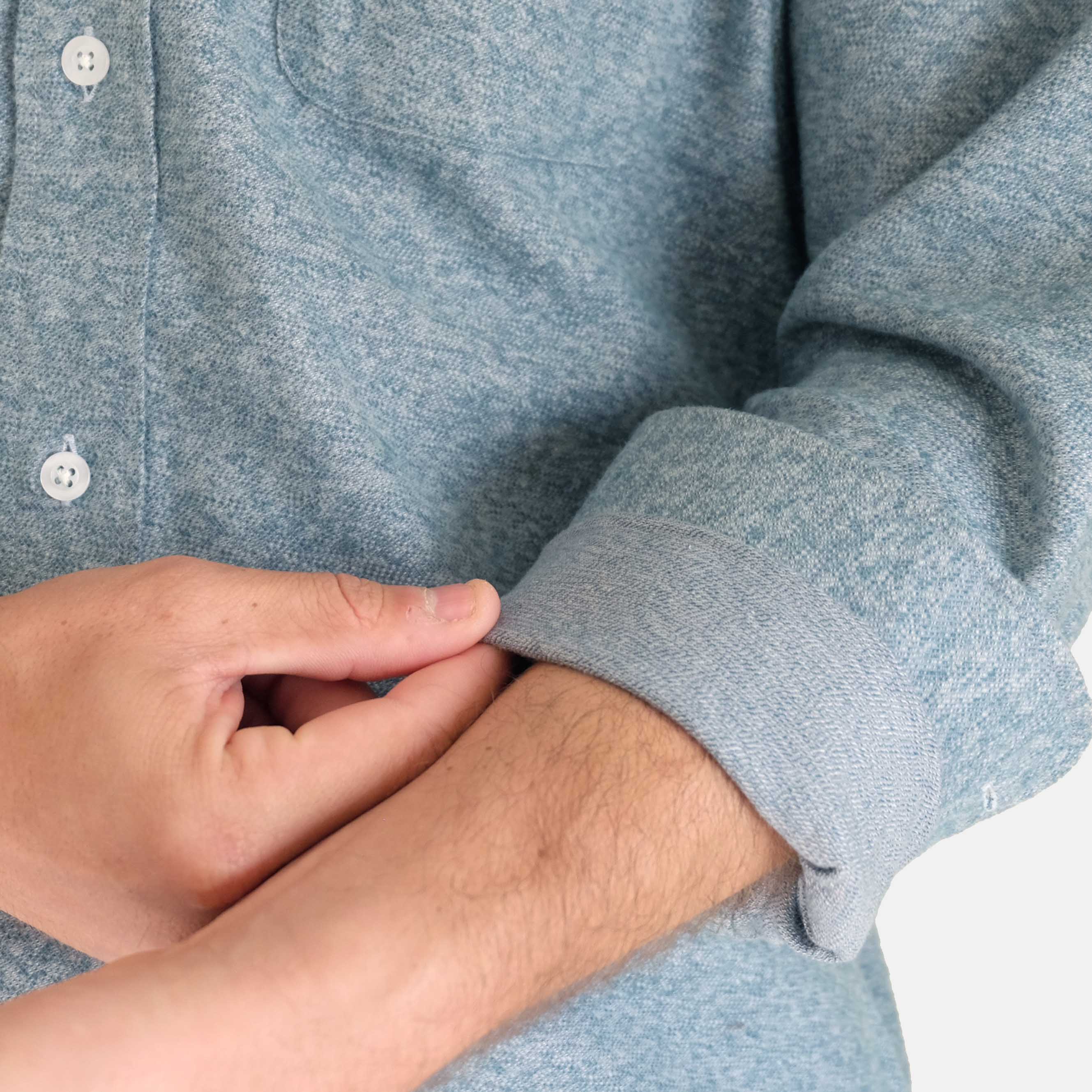 EKZO - Wholesale Button Down Shirt - Men's - Flannel Shirt Heather Opal2