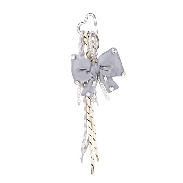 Ladies Ribbon Bag Charm Key Chain for wholesale by Nima Accessories Inc