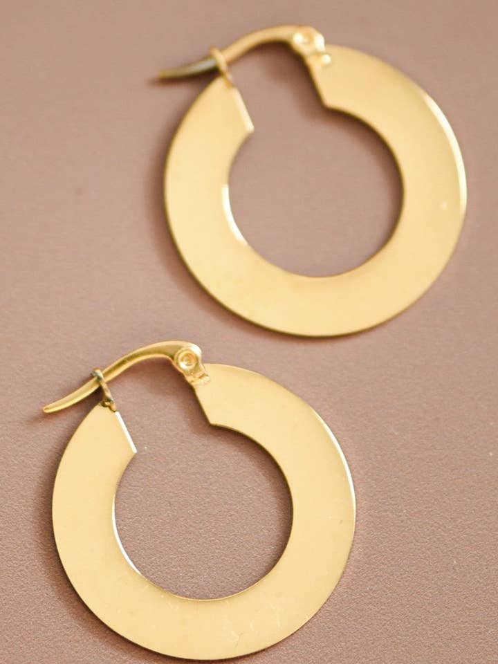 Boucles d'oreilles pendantes en acier inoxydable plaqué or 18K étanches - 6925 pour la vente par Mia Accessories