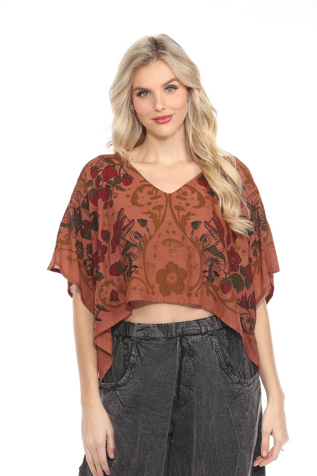 Lakhays Collection Inc. - Wholesale Blouse - Women's - Strawberry Frield Scarf Top2