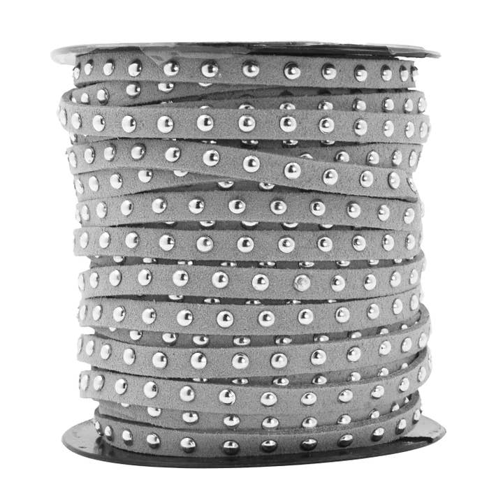 Mandala Crafts - Wholesale Craft supplies - 5mm Studded Faux Suede Cord Rope for Jewelry Making8