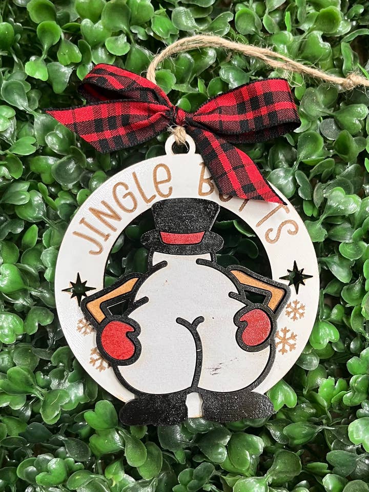 Jingle Butts Christmas Ornament for wholesale by Three Busy Bees Creations