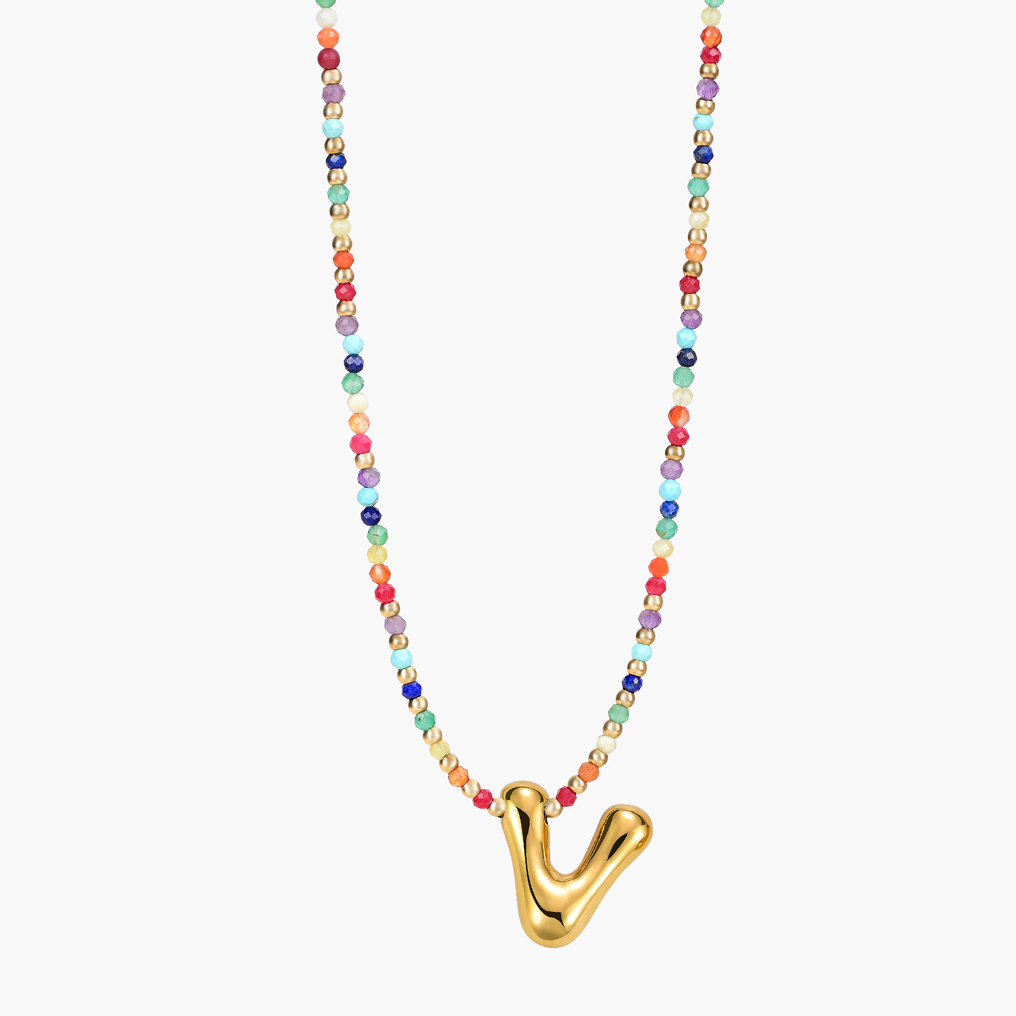 Cape Diablo – wholesale Pendant/charm necklace – Rainbow Bubble Letter Initial Necklace for Valentine's28