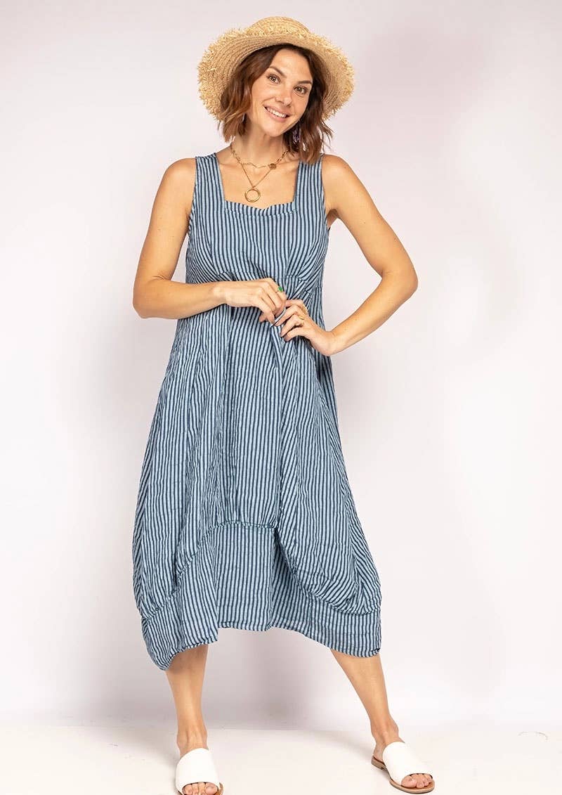 LINEN & COTTON HOUSE - Wholesale Dress - Women's - ROBE EN LIN 322 8119 RAYÉE PRINTEMPS ÉTÉ VÊTEMENTS15