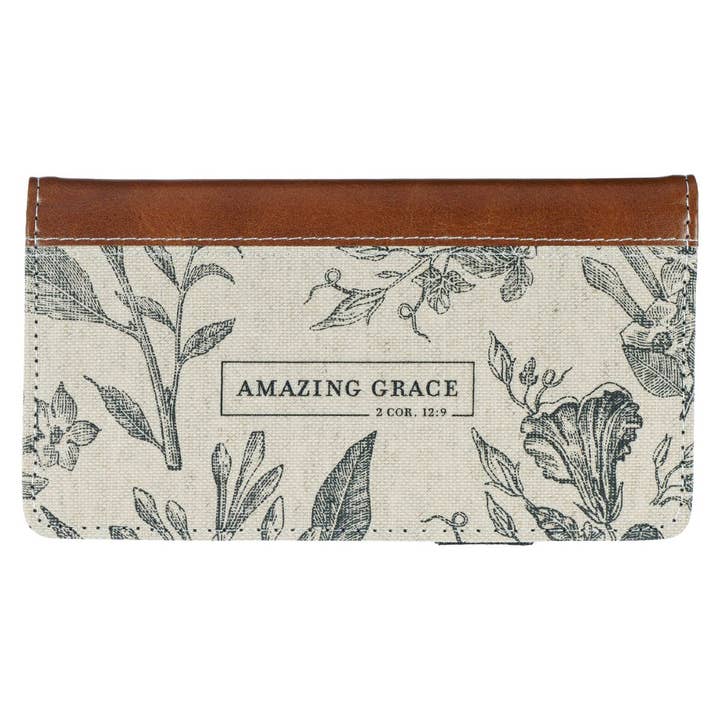 Christian Art Gifts - Wholesale Wallet - Women's - Checkbook Wallet Amazing Grace 2 Cor. 12:9