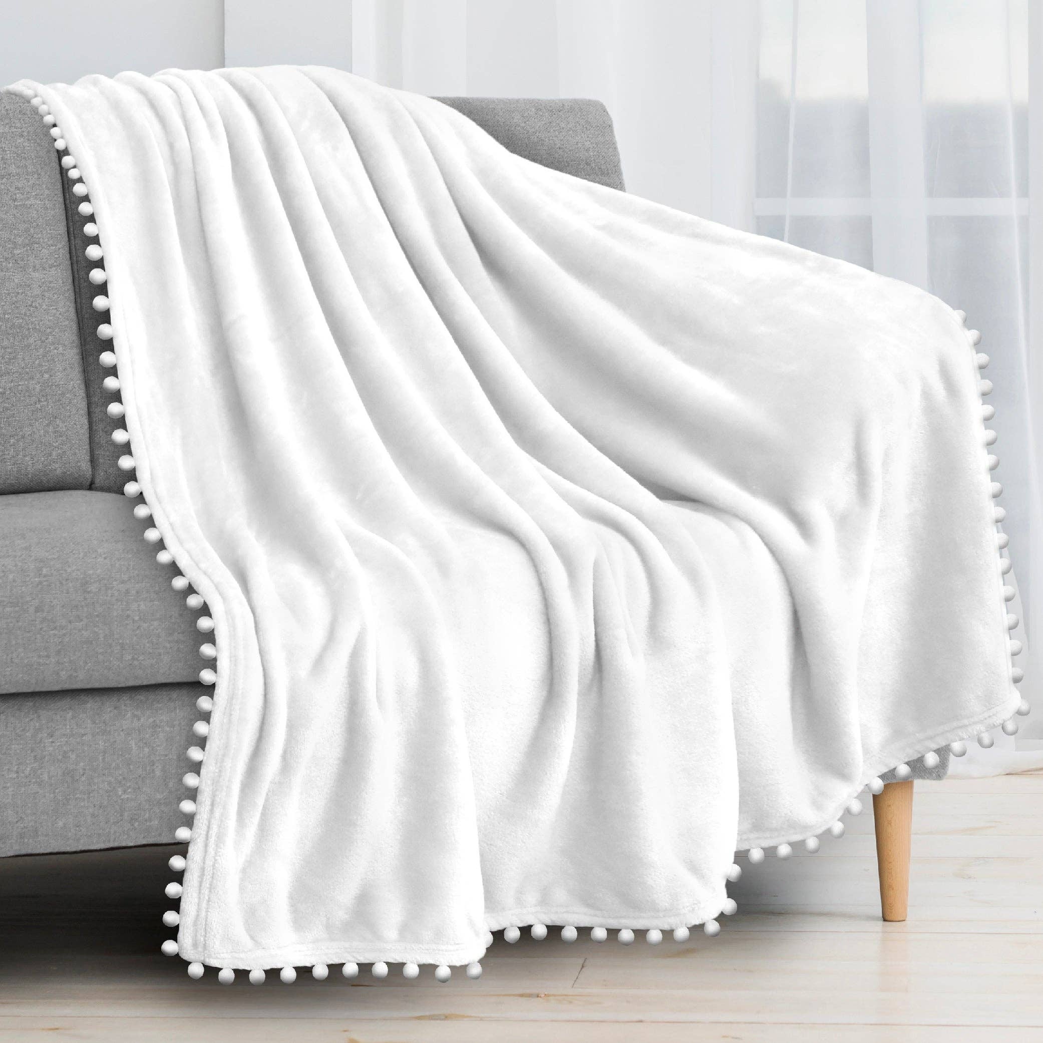 Pavilia – wholesale Prydnadsfilt – Filt med pompom-fransar124