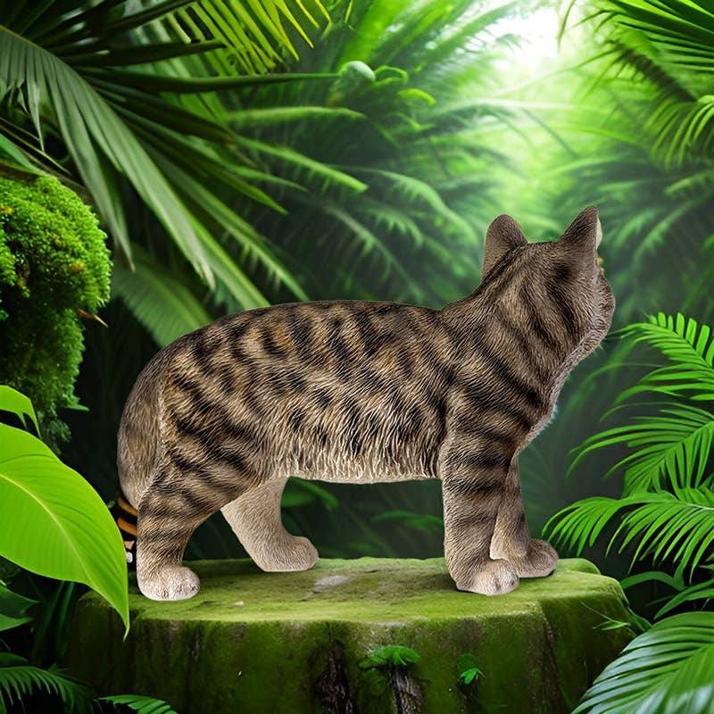 Pacific Trading – Estatueta decorativa por atacado – Gato Tigrado Cinzento7