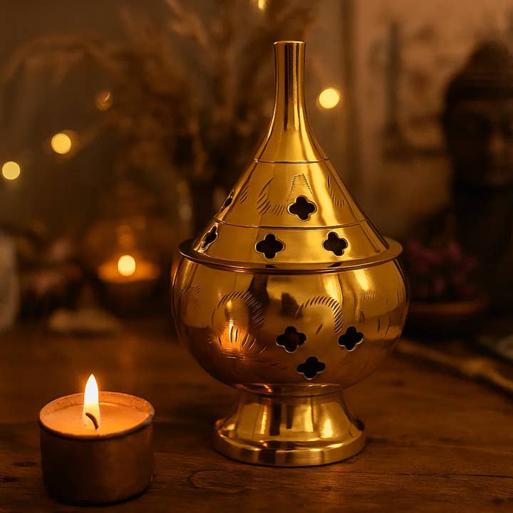 Brass Incense Holder 2 1/2" for wholesale by Green Tree