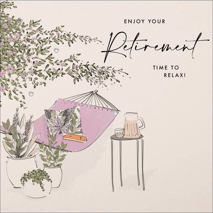 ¡Disfrute de su tiempo de jubilación para relajarse! Tarjeta de felicitación hecha a mano para venta al por mayor de The Handcrafted Card Company