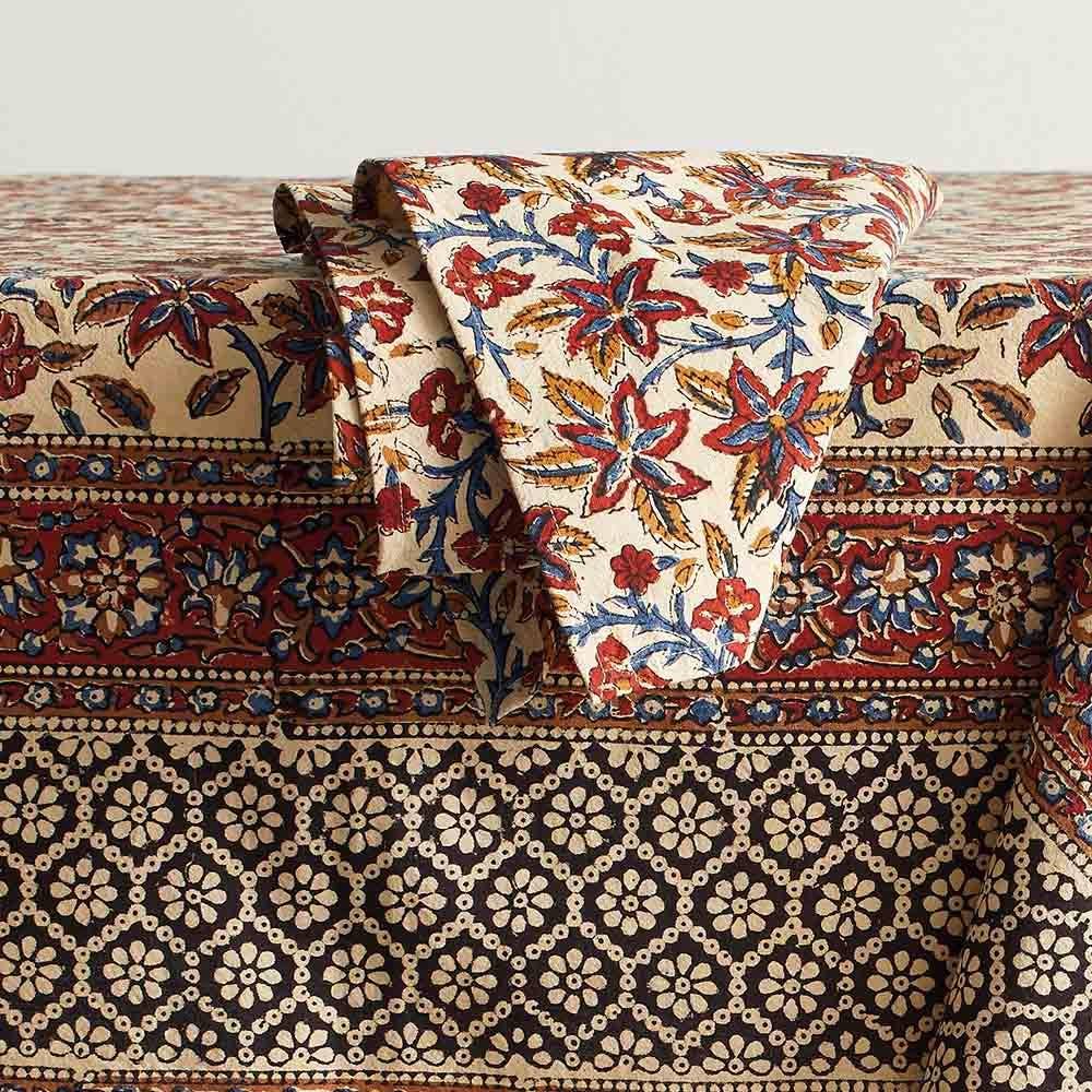 SERRV International - Wholesale Tablecloth - Sitara Vine Block Print Large Tablecloth3