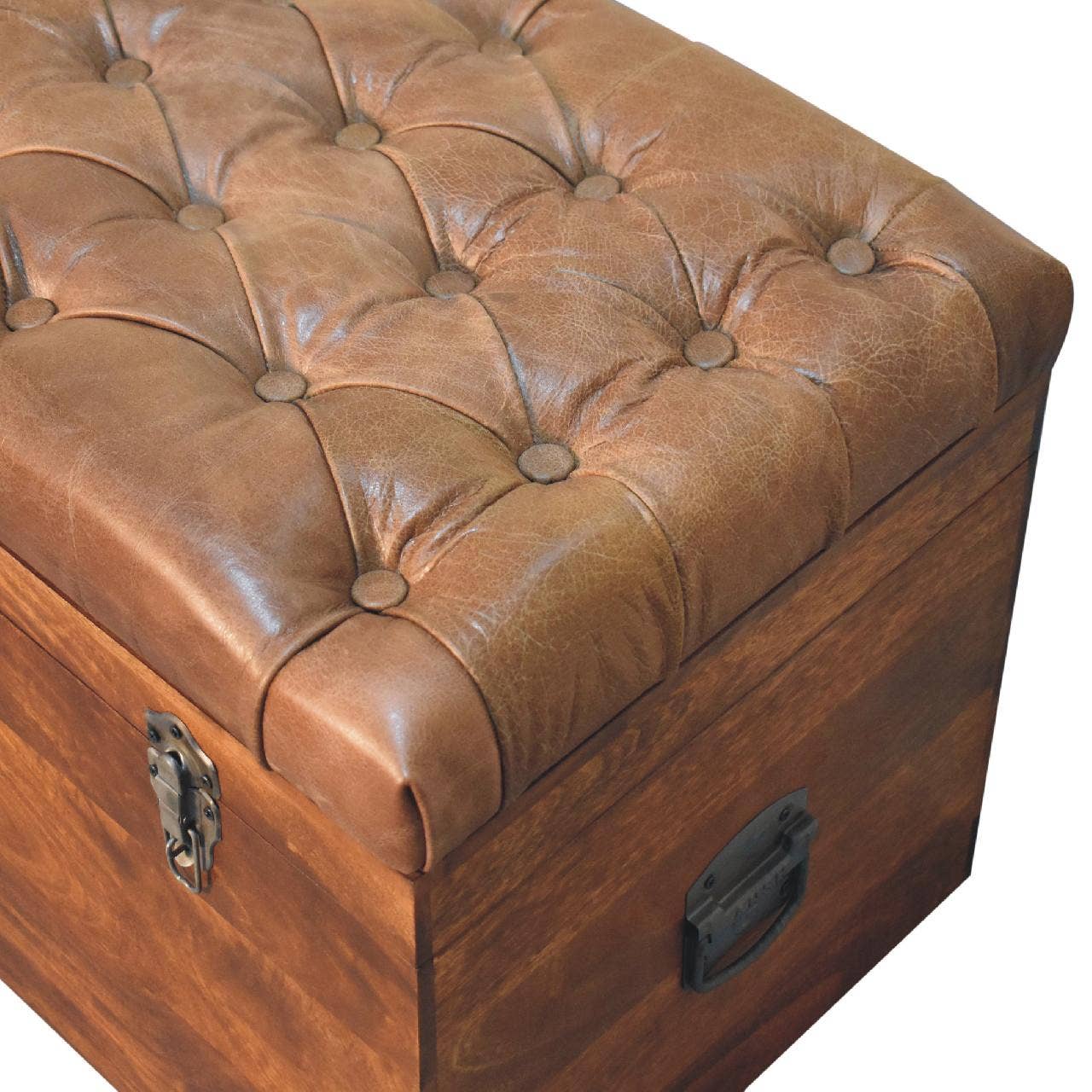 Artisan Furniture - Wholesale Cabinet - Buffalo Hide Chestnut Storage Trunk4