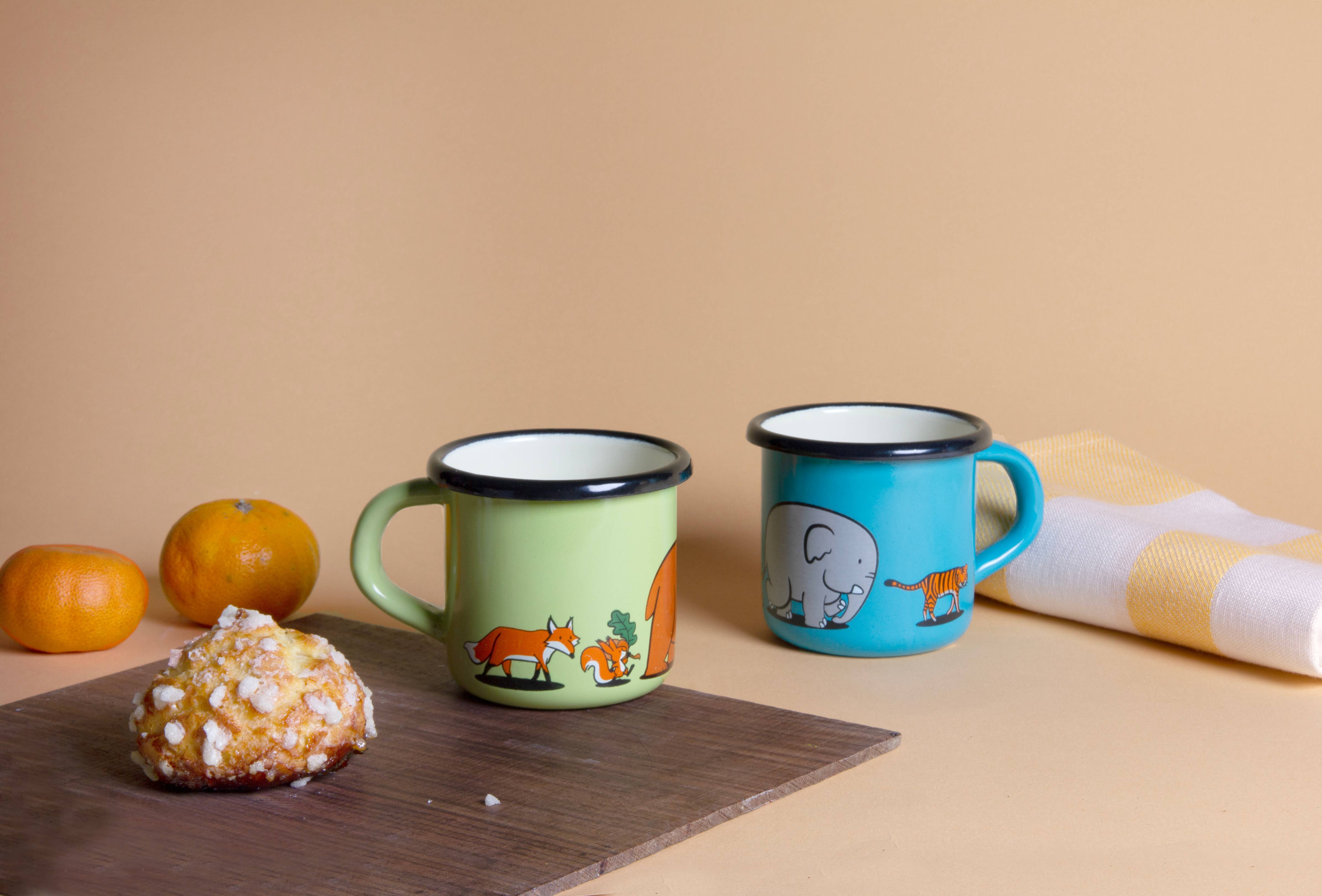 Ecodis - Grand Beau - Wholesale Coffee Mug - Enamel iron cup for children assorted colors Assortment of enamel iron cups 4 colors1