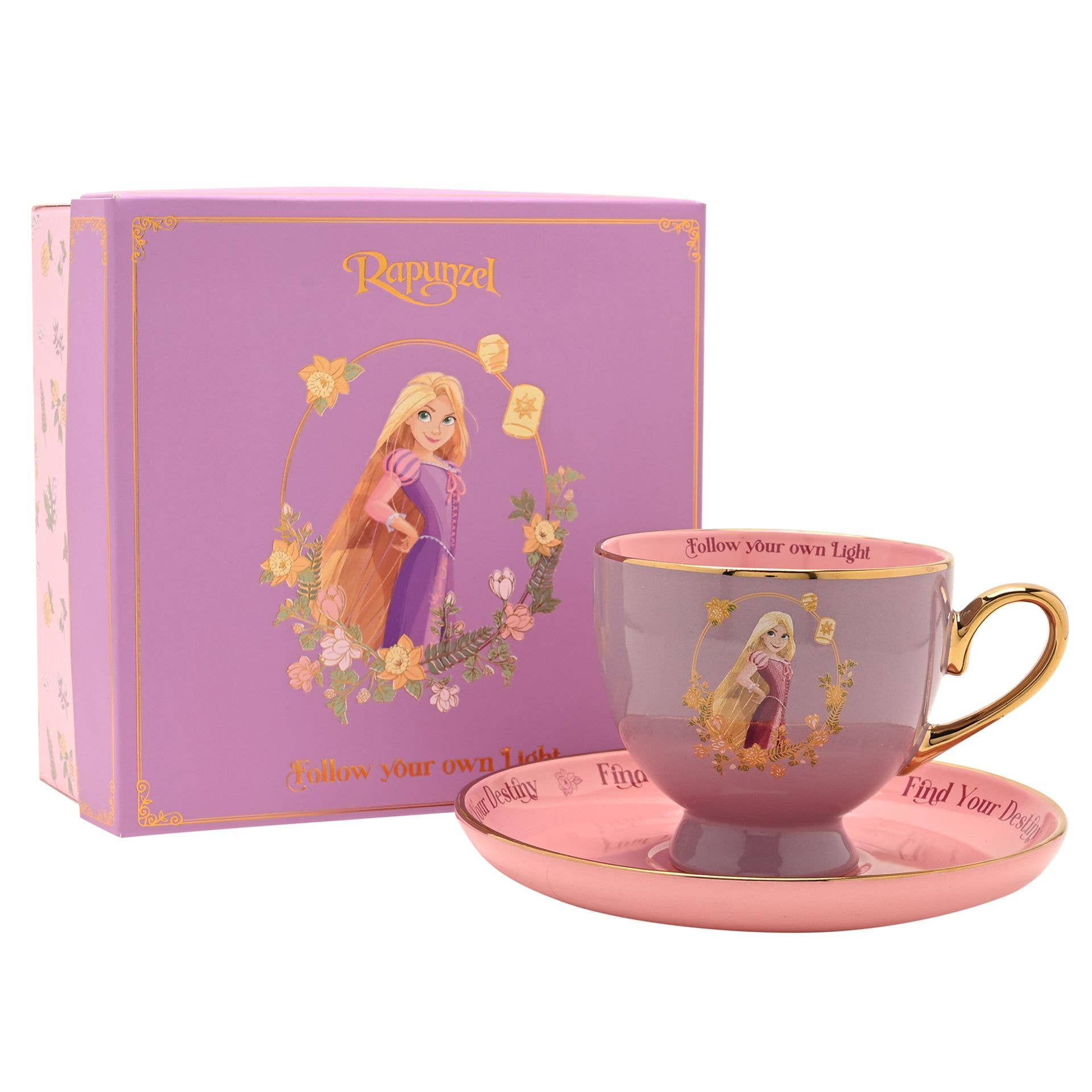 WIDDOP and Co. - Wholesale Drinking Glass/Cup - Disney Pastel Princess Tea Cup & Saucer - Rapunzel6
