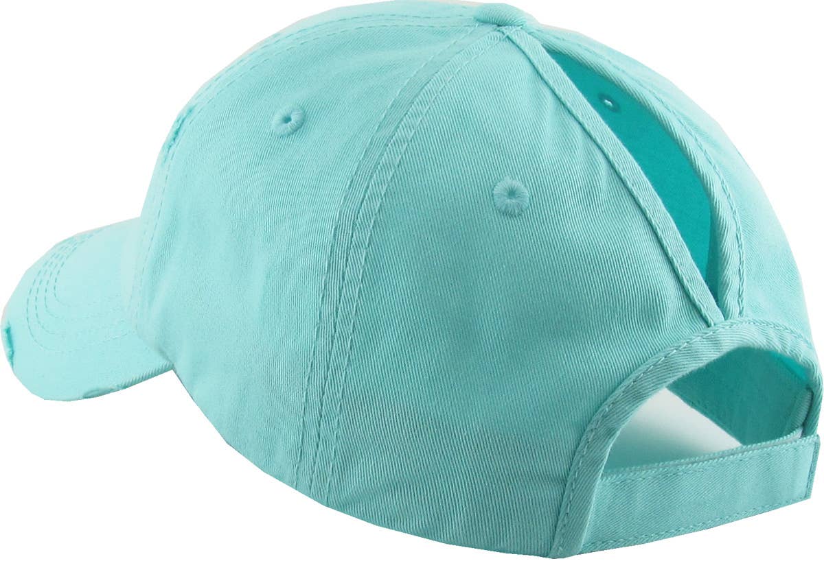 KBETHOS - Wholesale Ponytail Cap - Women's - Ponytail Washed Distressed Cotton Cap19
