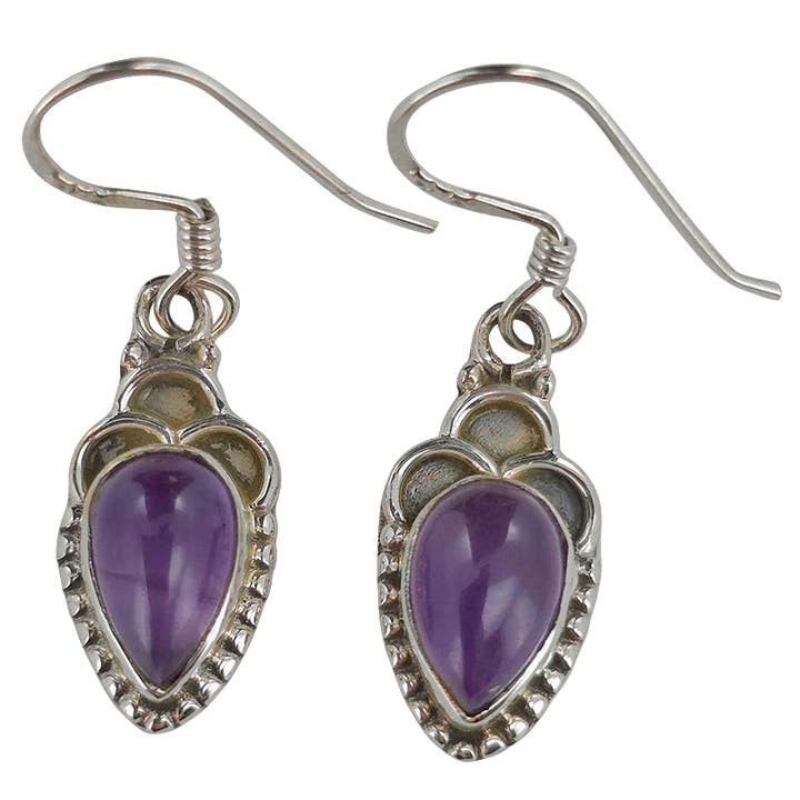 Ametyst Sterling sølv dingle øreringe for engroshandel hos Amberman