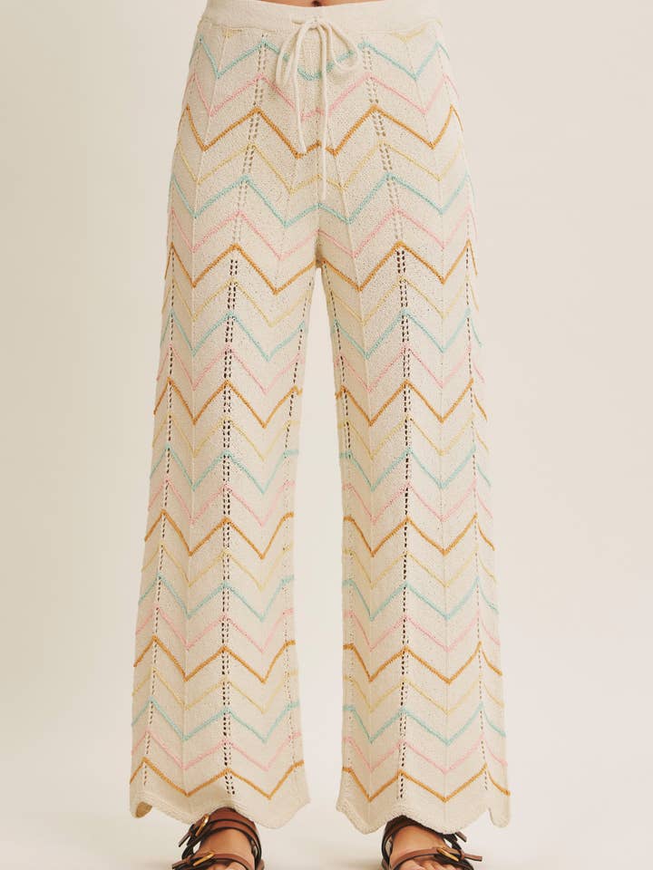 PULL PASTEL À CHEVRONS STATEMENT FACILE PANTALON LARGE pour la vente par in february