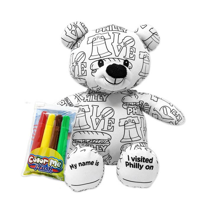 8.5" Philadelphia Color Me Plush™ Teddy for wholesale by Plushology® by RGU