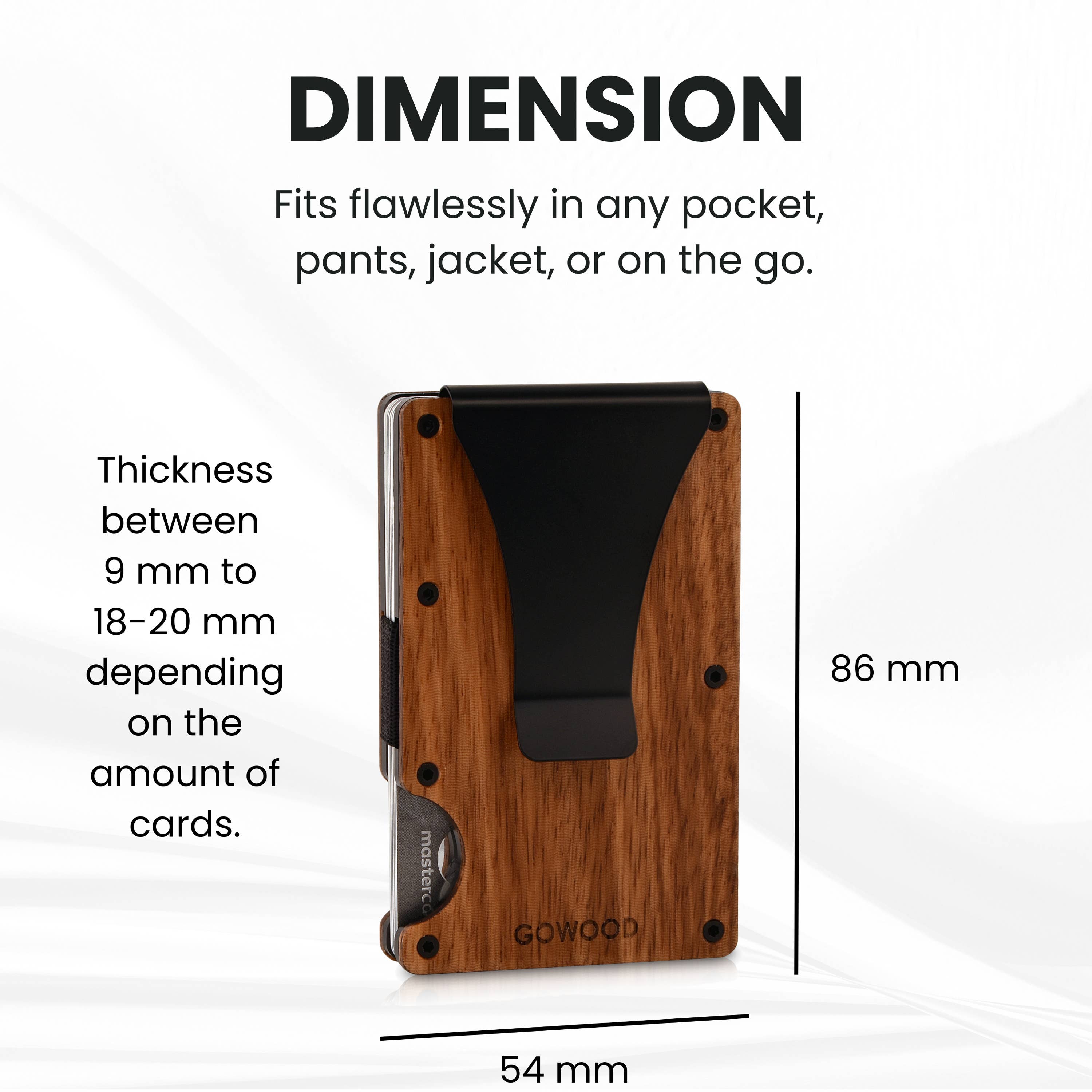 GOWOOD - Wholesale Wallet - Unisex - Zebra wood wallet and minimalist cardholder5