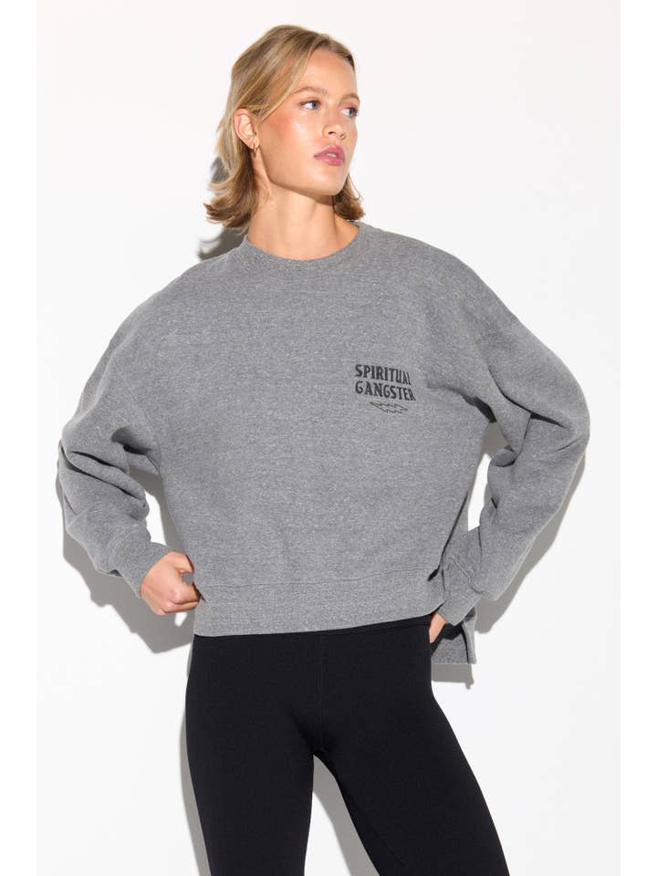 HEATHER GREY El Tigre Bex High-Low Crew for wholesale on Faire3