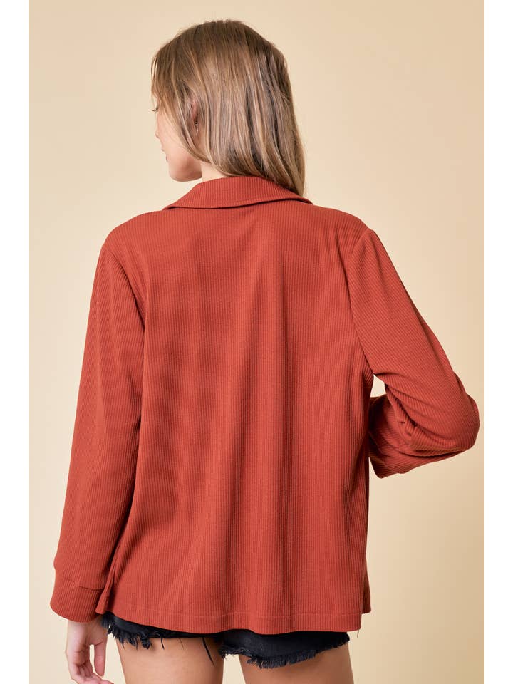 Doe and Rae - Wholesale Blazer - Women's - Placket Sleeve Knit Blazer - 10325J6