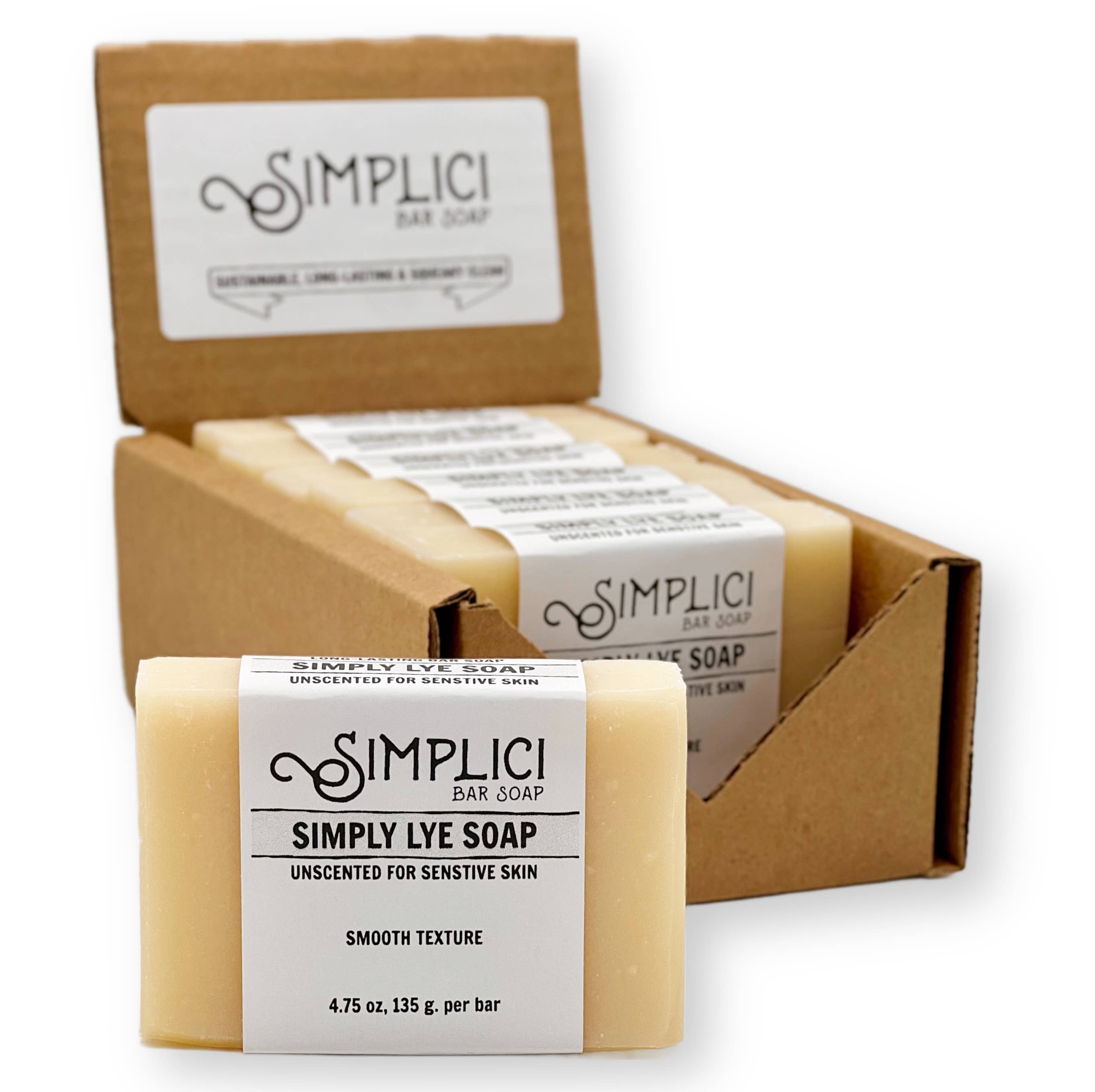 Simplici Soap Factory - Wholesale Bar Soap - SIMPLICI Simply Lye Soap, Natural Unscented Bar 5