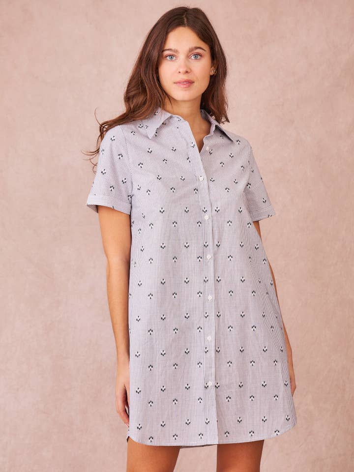 ERICA - Timeless Embroidered Shirt Dress for wholesale by Calie Paris